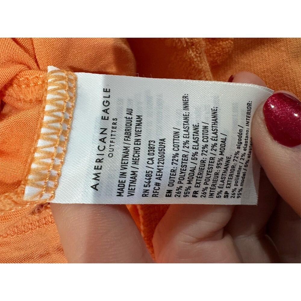 American Eagle Outfitters Skort Womens M Orange Floral Pull-On Mini Skort - Picture 7 of 7